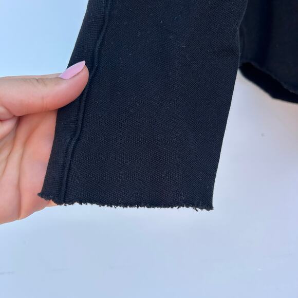 Frank & Eileen Anna Capelet Long Sleeve Triple Fleece Sweatshirt Black Medium - Picture 4 of 9